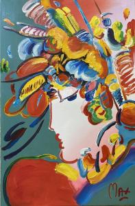 Original acrylic on canvas painting by Pop Art icon Peter Max (German-American, b. 1937), titled Blushing Beauty VI, 36 inches by 24 inches (sight), with LOA (est. $15,000-$25,000).