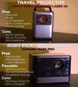 Pros and Cons：Dangbei Mars Pro vs Anker Nebula Cosmos