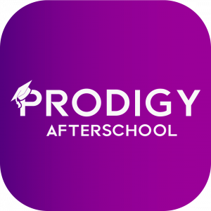 Prodigy Afterschool Logo Purple and White