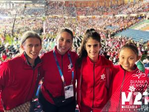 (From left to right) Bianka Panova, Daniela Michaely, Ayala Michaely, and Neina Goldberg at the Maccabiah Games 2022. Credit Bianka Panova Academy.