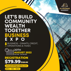 Let's Build Community Wealth Together Business Expo Flyer