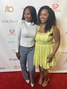  Chanice Ball with Mycah Bacchus on the red carpet at Studio Place