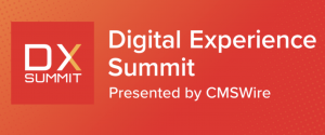 Red background with the words Digital Experience Summit across the image