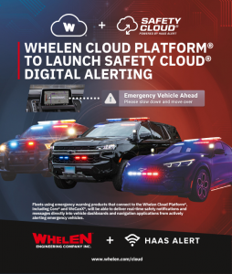 3 cars with Whelen logo and GPS map alert example