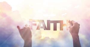 This is a photo of the word Faith.