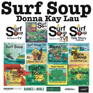 Surf Soup Book Series Book covers, surfing, winnie -the- pooh, botany, ocean conservation, inclusion, equality, diverse,